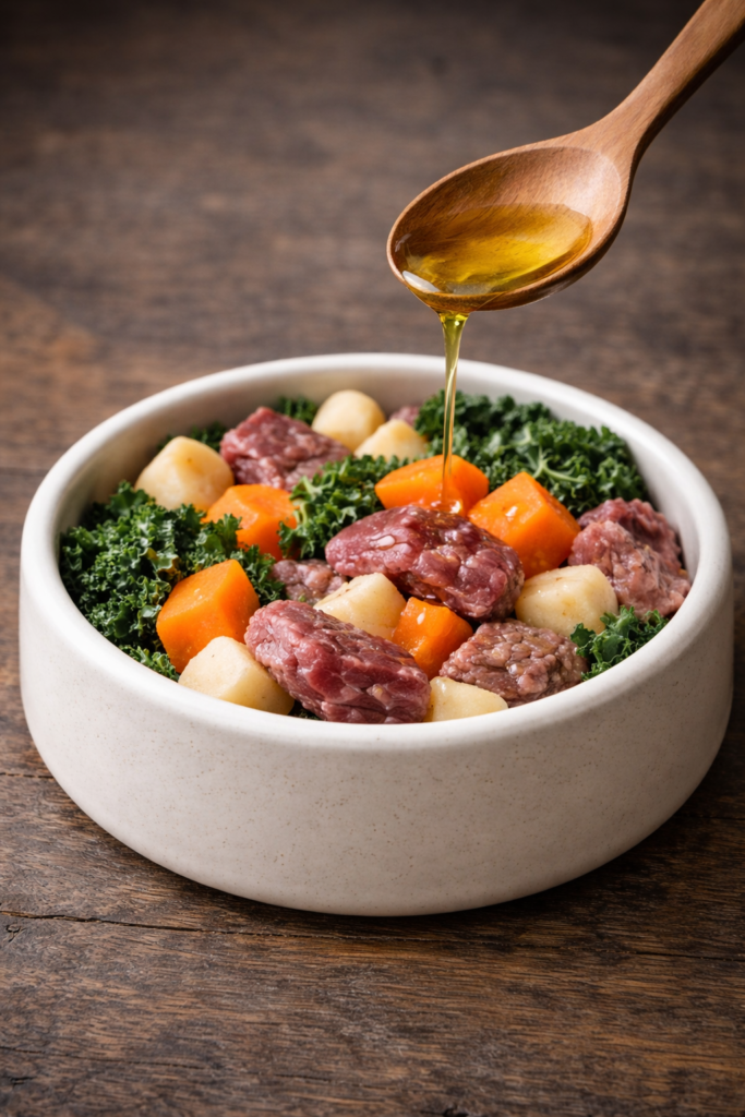 Hundefutter mit OMEGA 3 Öl ergänzt